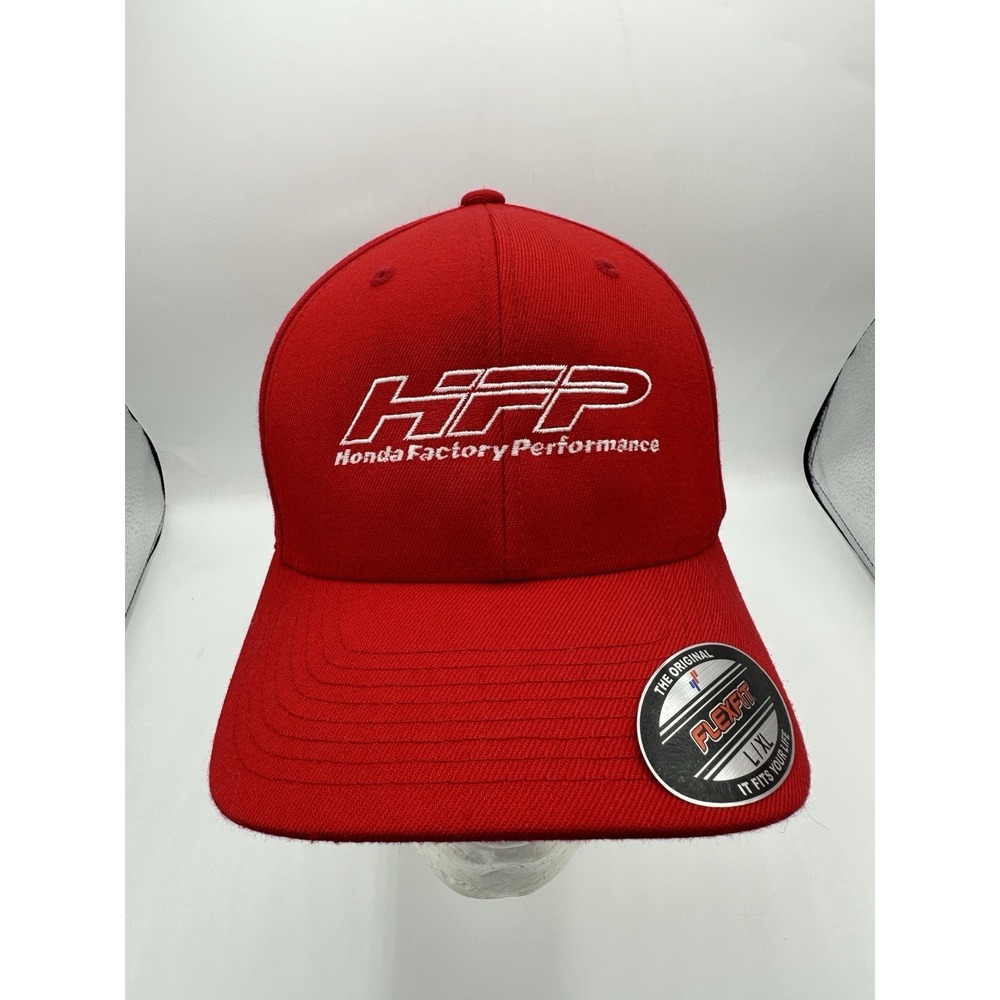 Honda HFP Factory Performance Flexfit Hat Red L/XL Racing JDM Embroidered